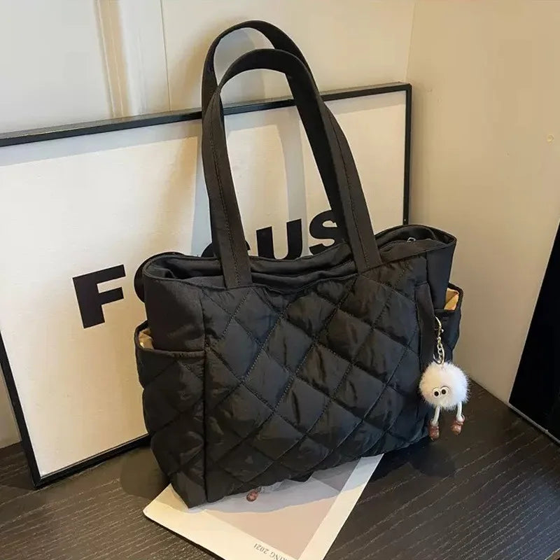 Diamond Pattern Cotton Tote Bag