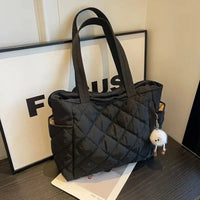 Diamond Pattern Cotton Tote Bag