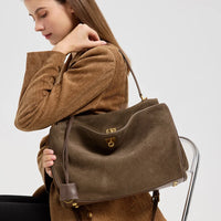 Suede Genuine Leather Tote Bag