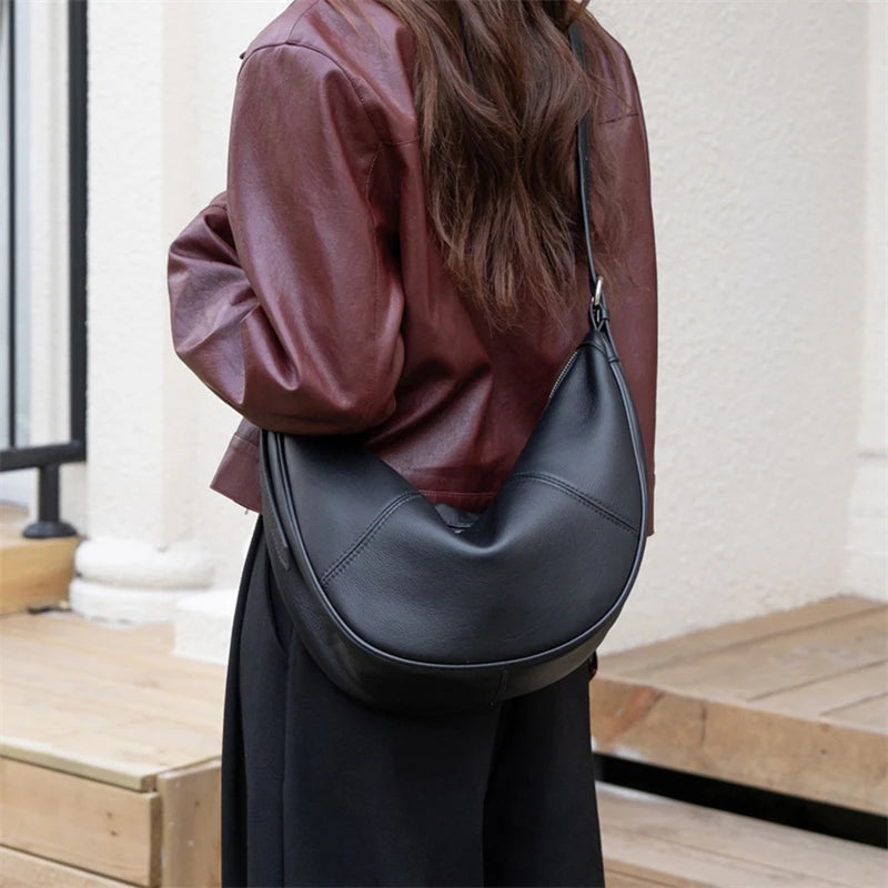 Soft Cowhide Leather Shoulder Bag