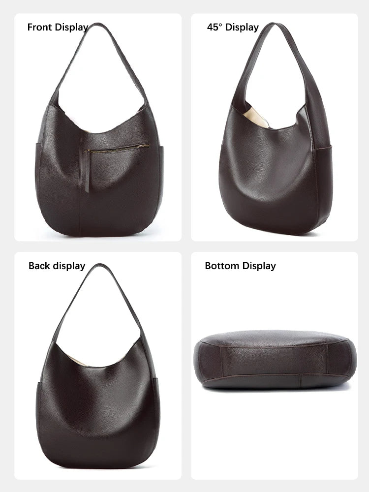 European Style Leather Hobo Tote