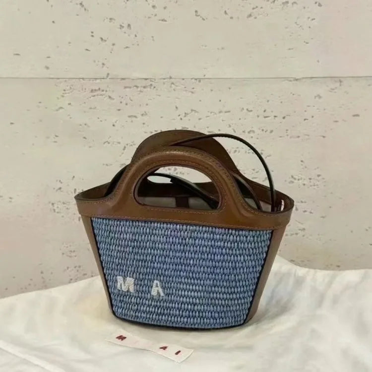 Woven Straw Basket Bag