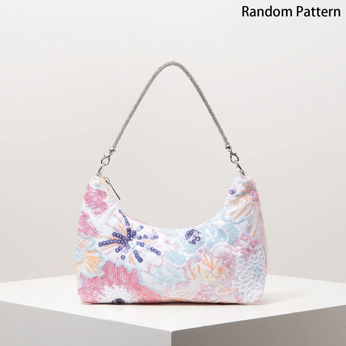 Floral Sequin Embroidered Evening Bag