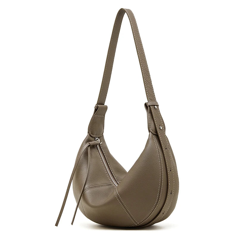 Half Moon Leather Hobo Bag