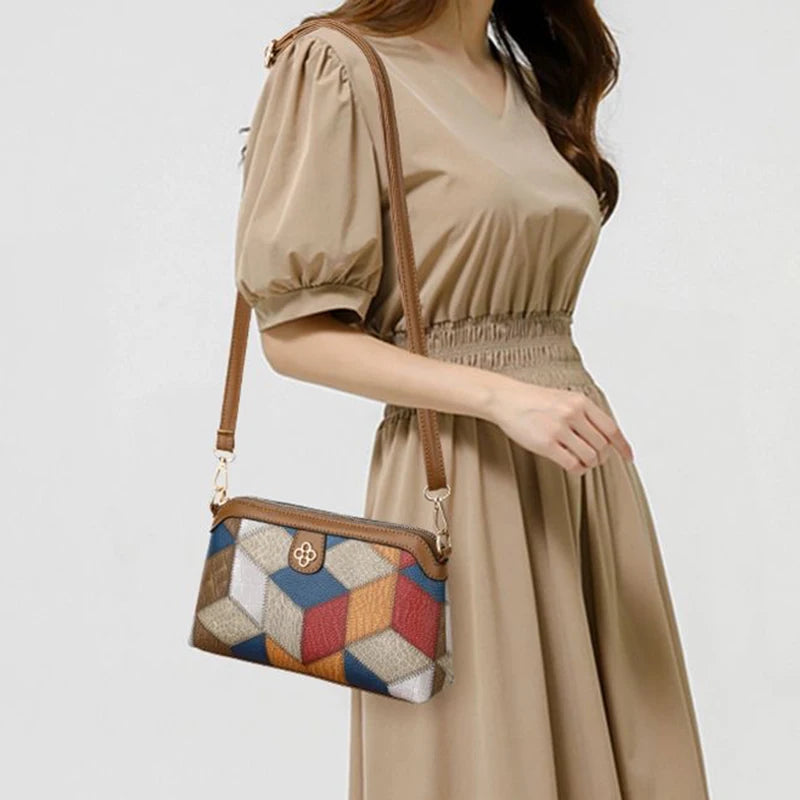 Ethnic Color Block Sling Bag