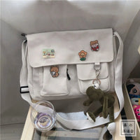 Printed Canvas Messenger Bag