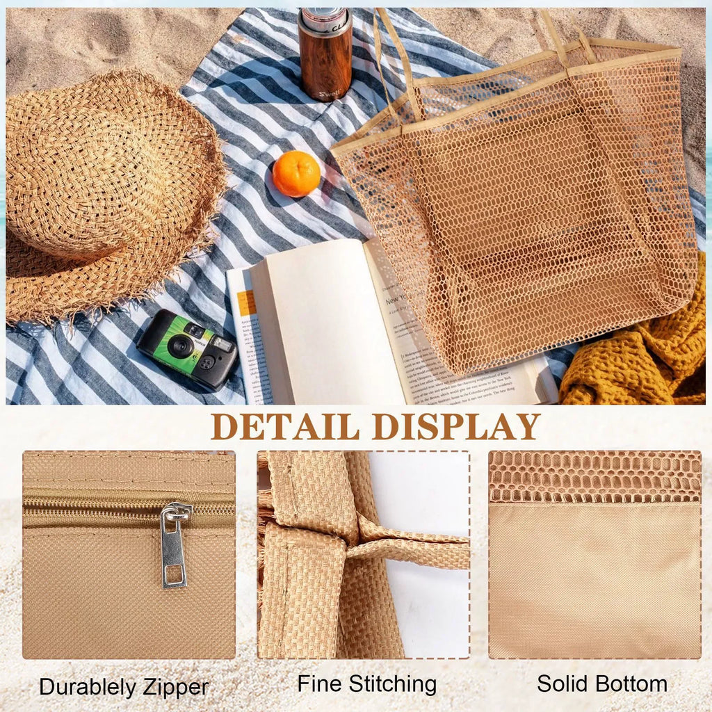 Foldable Mesh Beach Tote