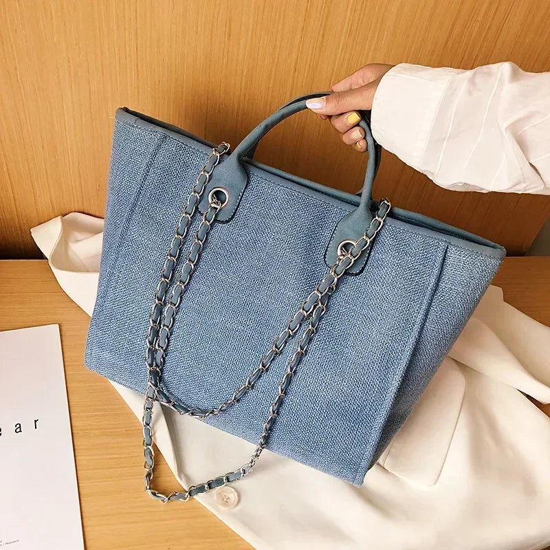 Chain Strap Shoulder Tote Bag