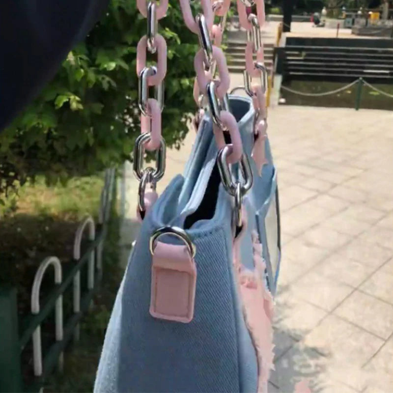 Denim Slouchy Hobo Bag