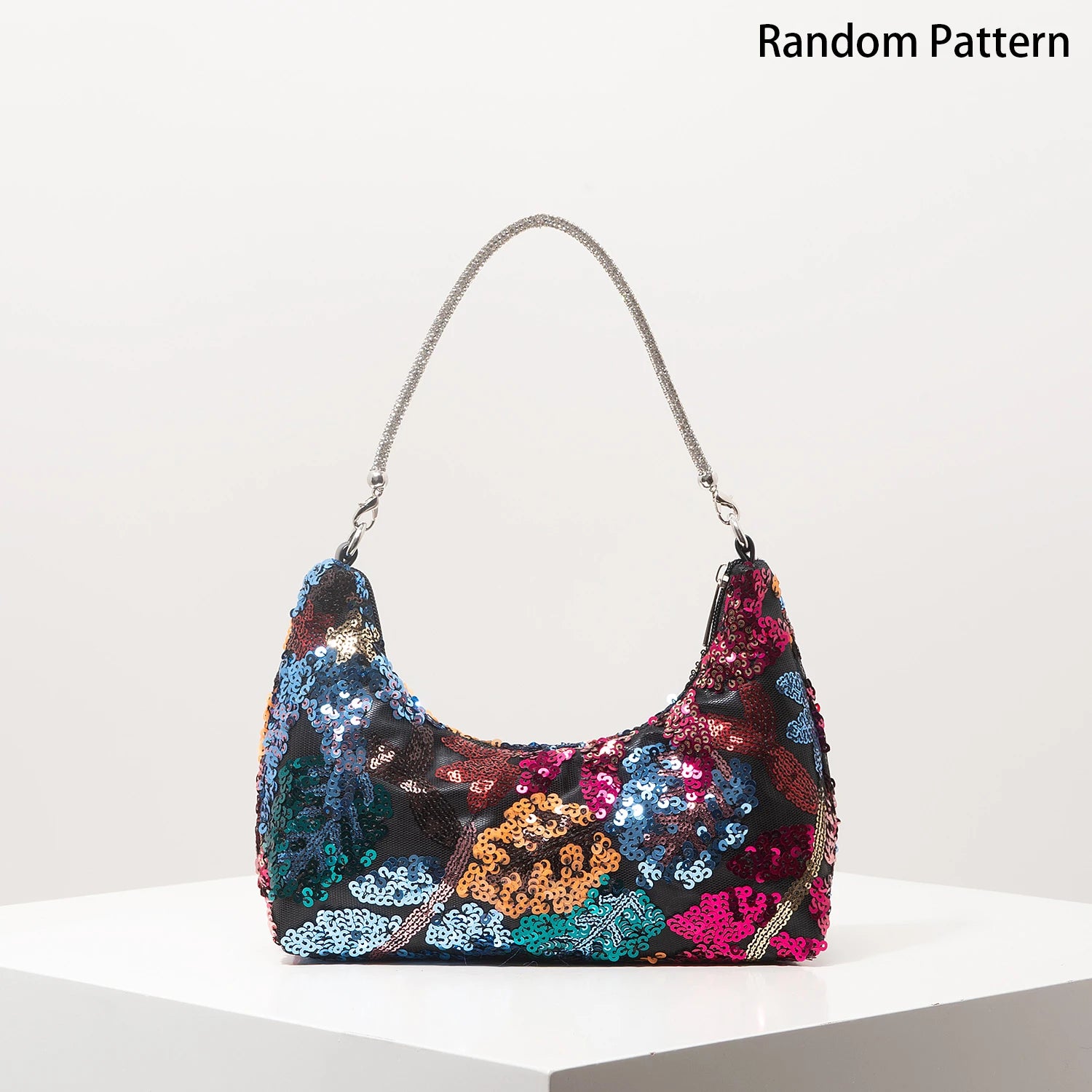 Floral Sequin Embroidered Evening Bag