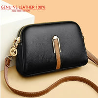 Cowhide Leather Flap Crossbody Bag