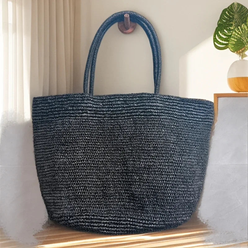 Hand Woven Rattan Beach Tote