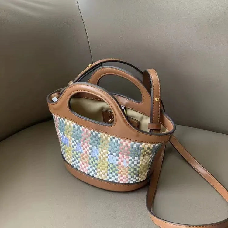 Woven Straw Basket Bag