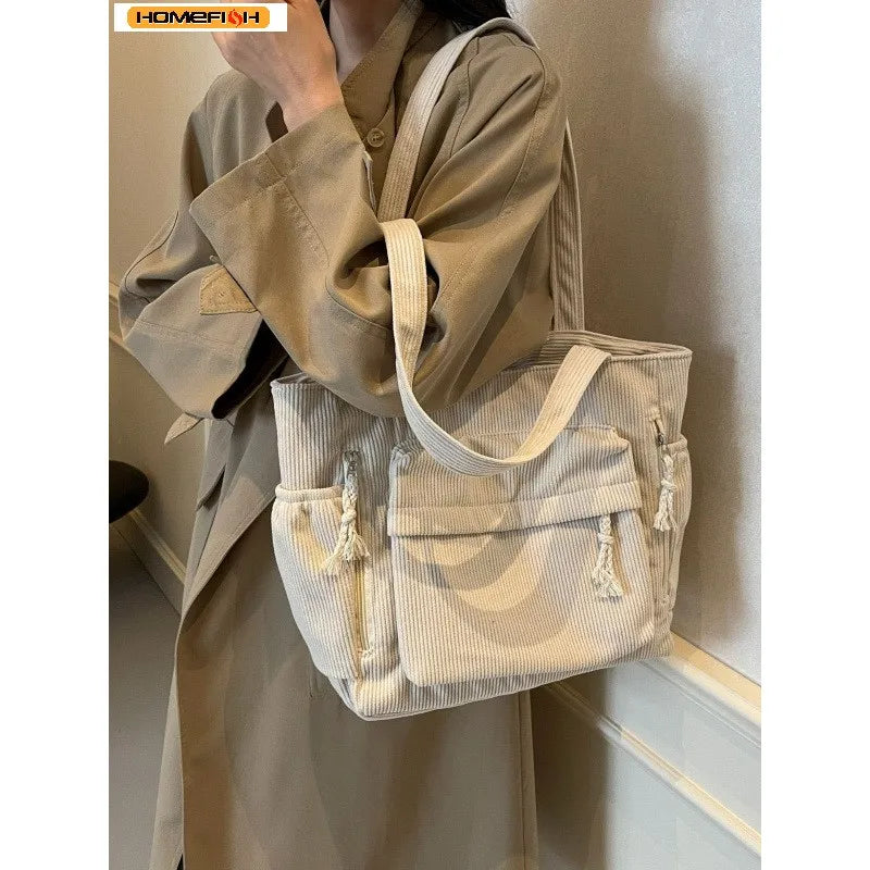 Corduroy Travel Shoulder Bag