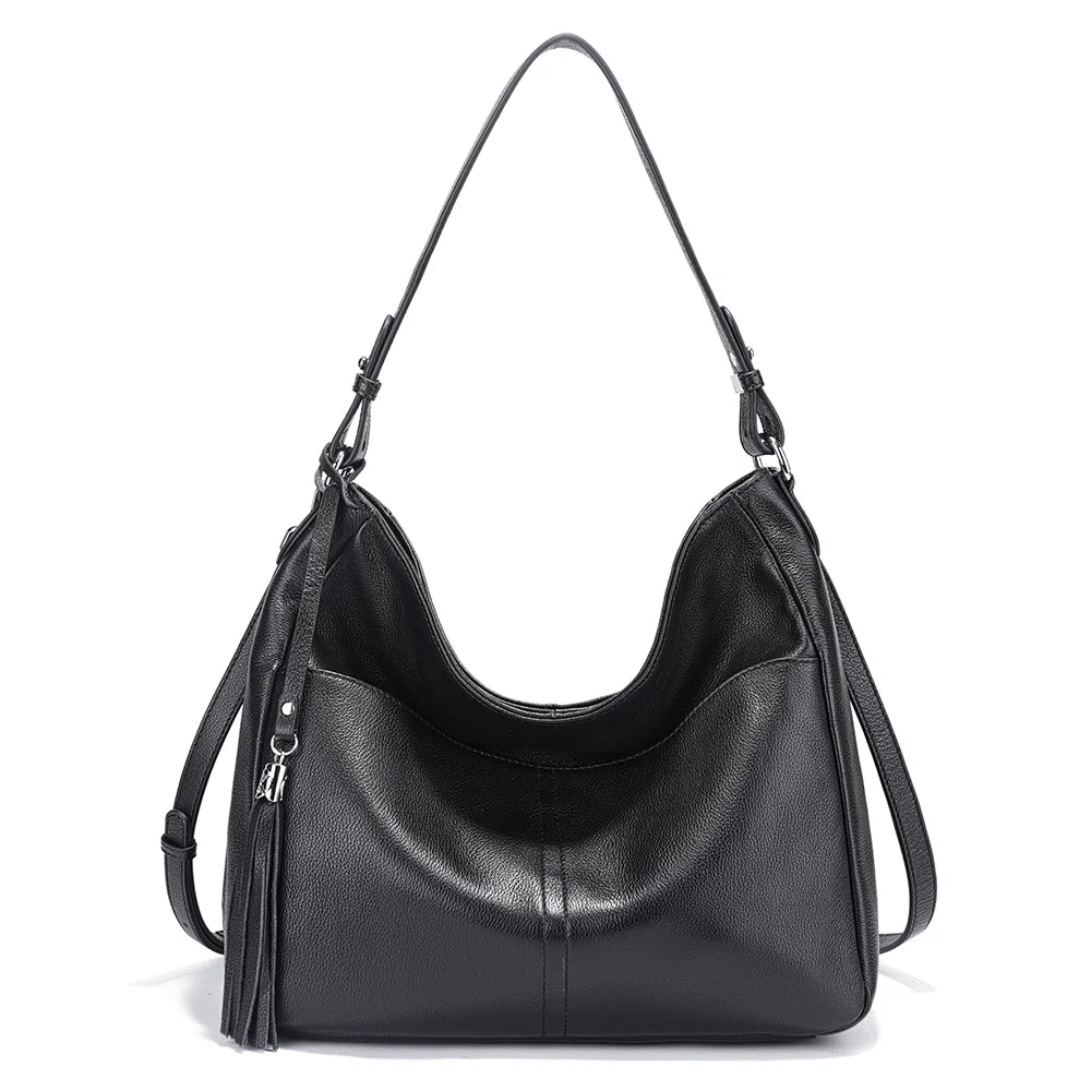 Elegant Tassel Soft Leather Hobo