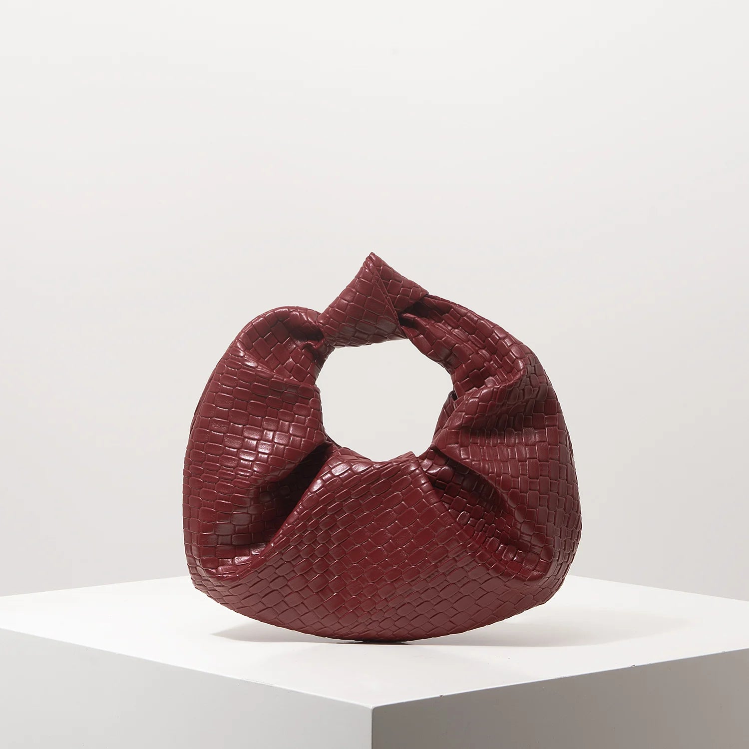 Knotted Pleated Evening Clutch