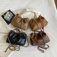 Pleated Chain Shoulder Bag