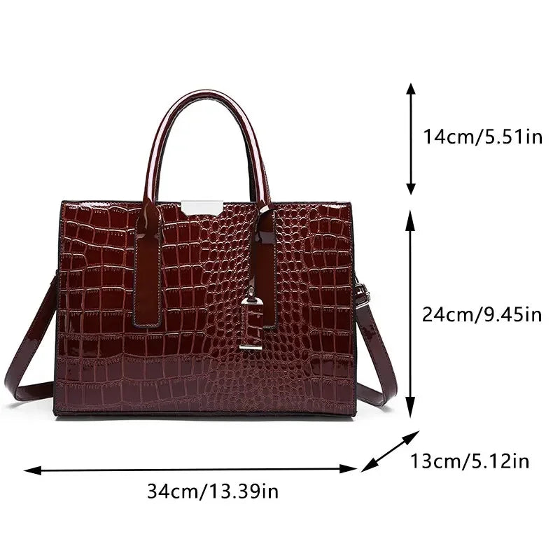 Croc Pattern Business Tote Bag