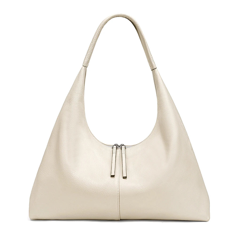 Large Genuine Leather Hobo Tote