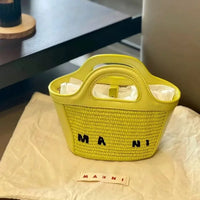Woven Straw Basket Bag