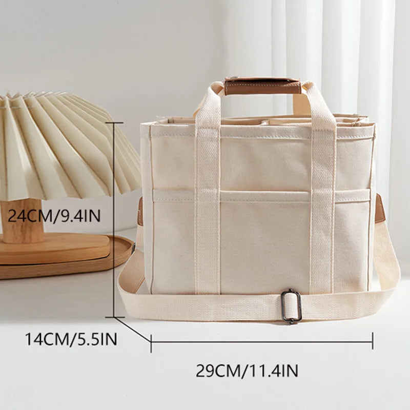 Casual Canvas Multi-Pocket Tote