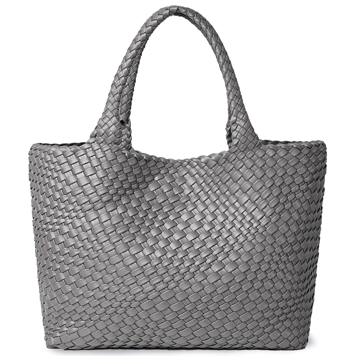 Woven Vegan Leather Beach Tote