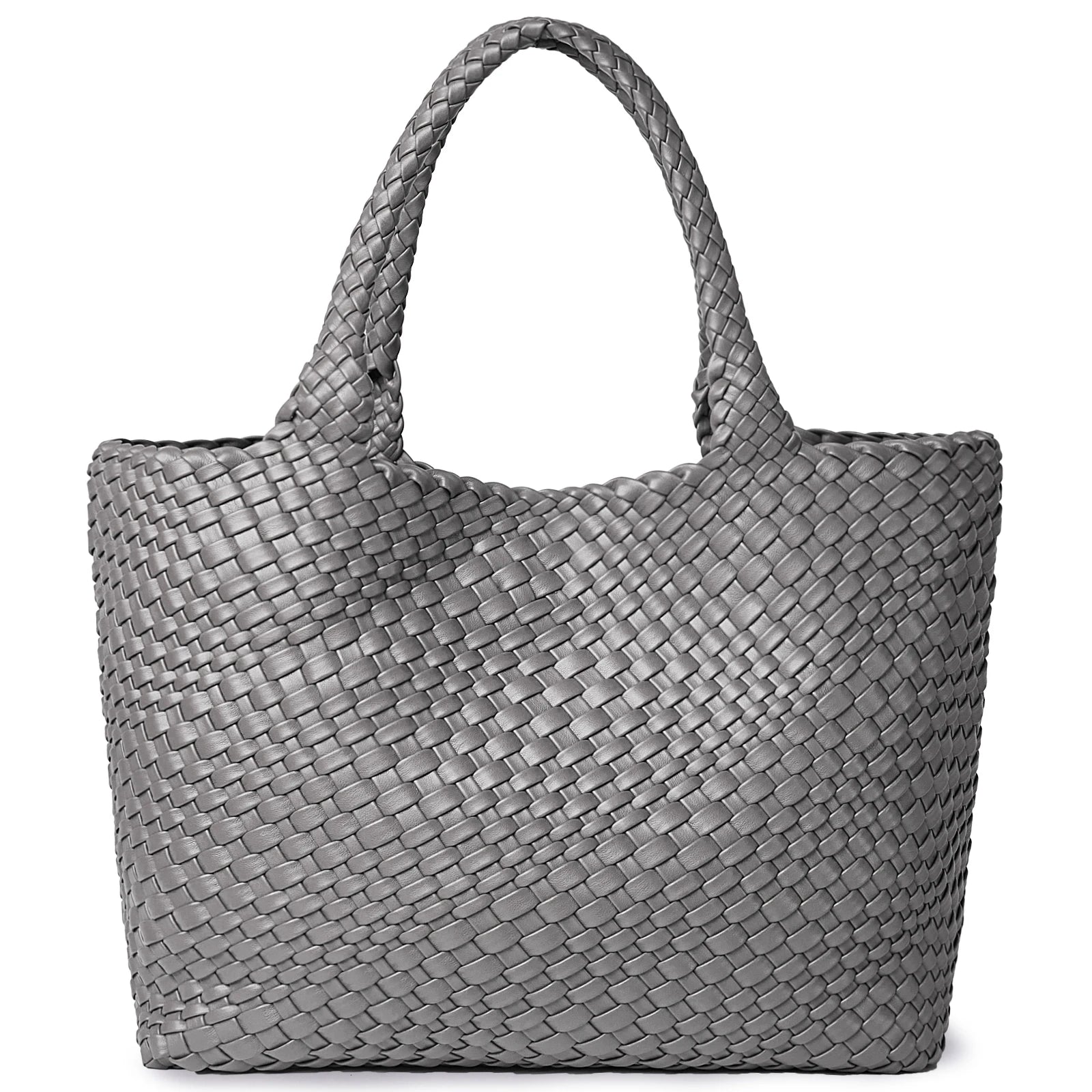 Woven Vegan Leather Beach Tote