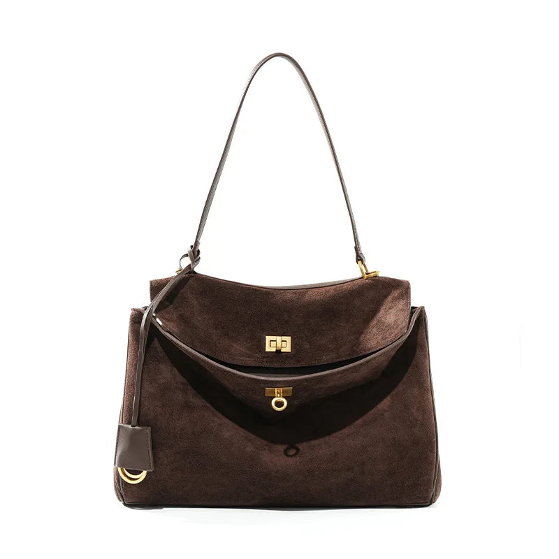 Suede Genuine Leather Tote Bag