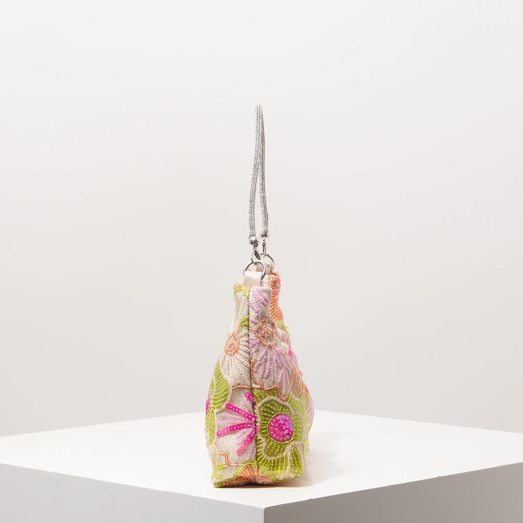 Floral Sequin Embroidered Evening Bag