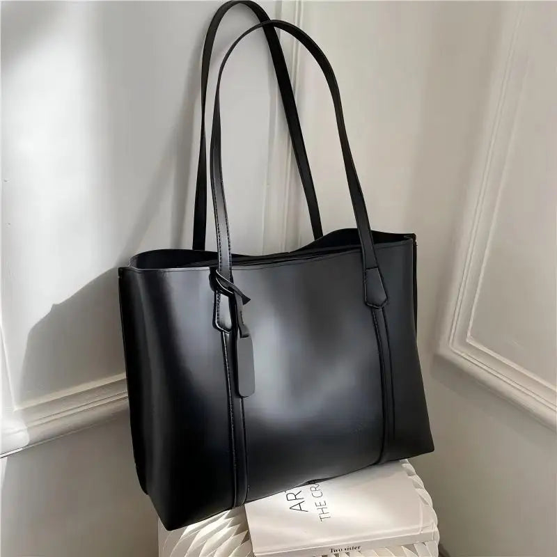 Soft Leather Slouch Tote Bag