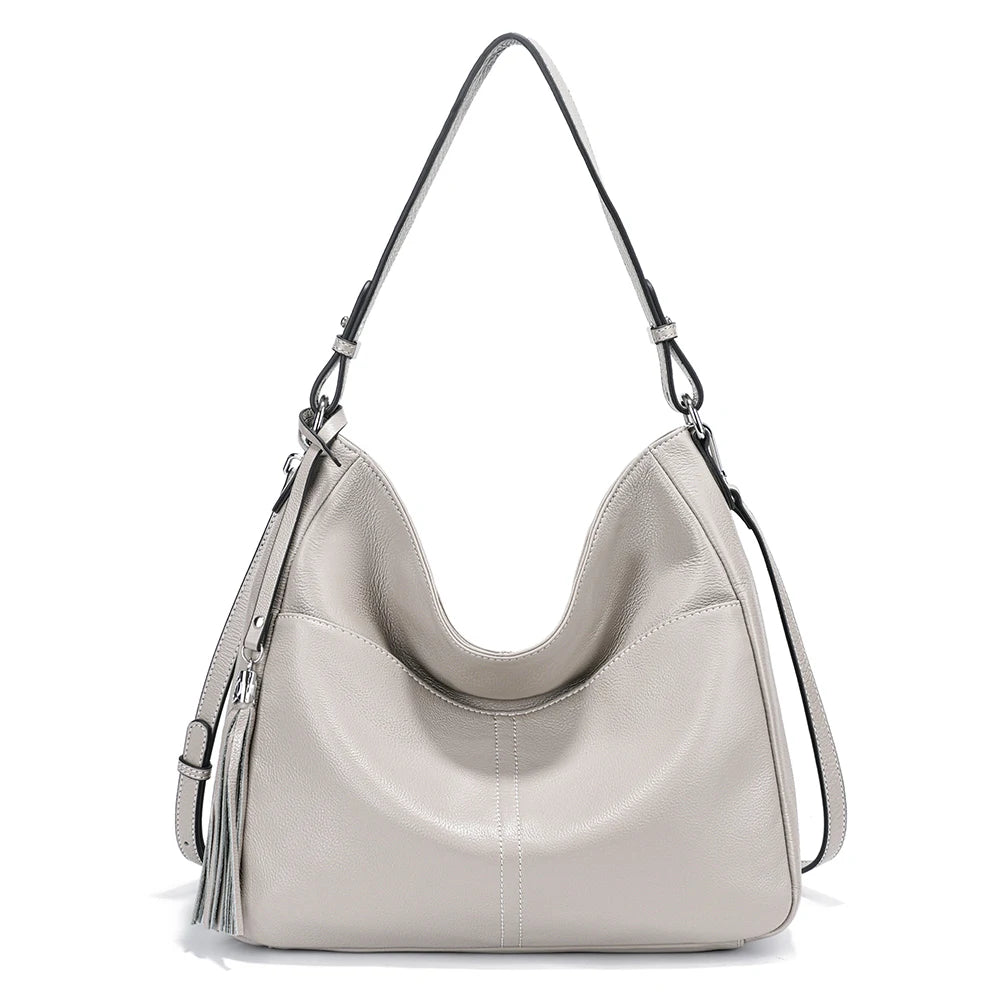 Elegant Tassel Soft Leather Hobo