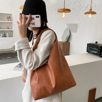 Casual Large Leather Hobo Bag