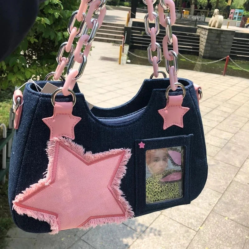 Denim Slouchy Hobo Bag