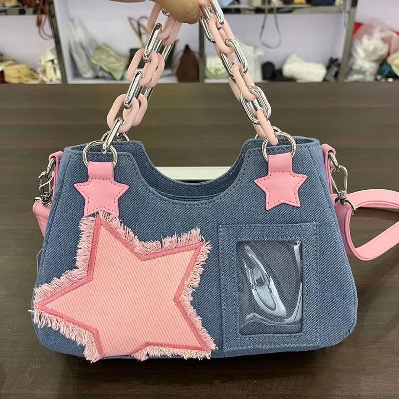 Denim Slouchy Hobo Bag
