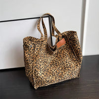 Leopard Print Canvas Tote Bag