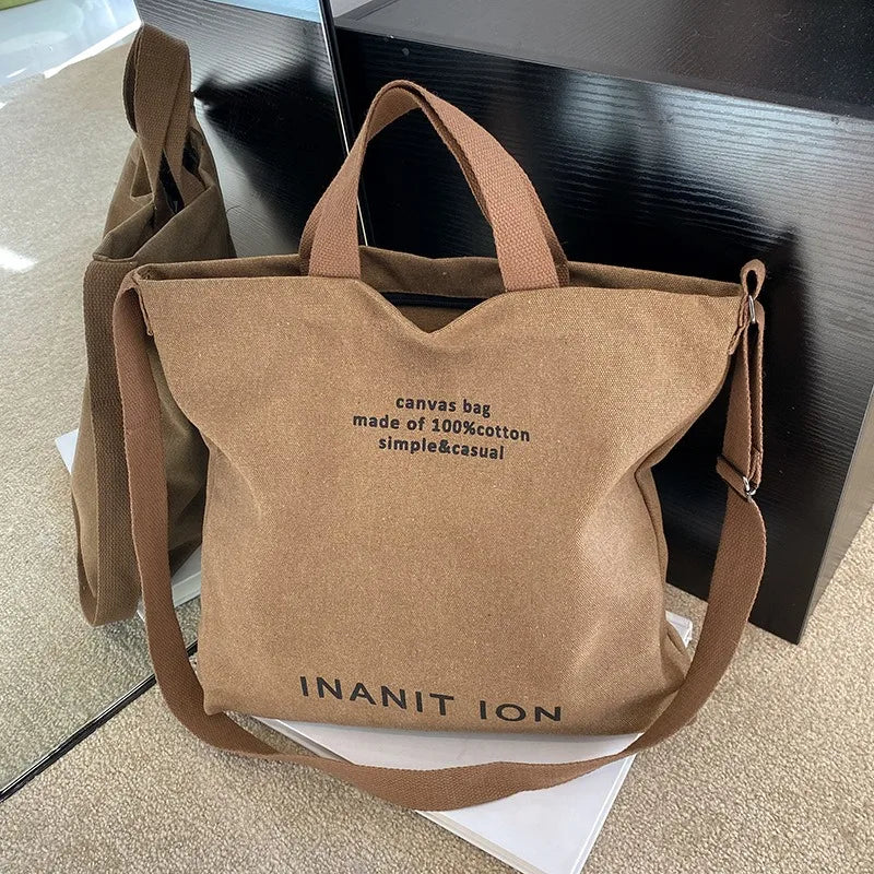 Washed Canvas Messenger Bag