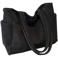 Striped Corduroy Tote Bag