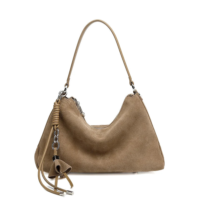 Retro Suede Tassel Hobo Bag