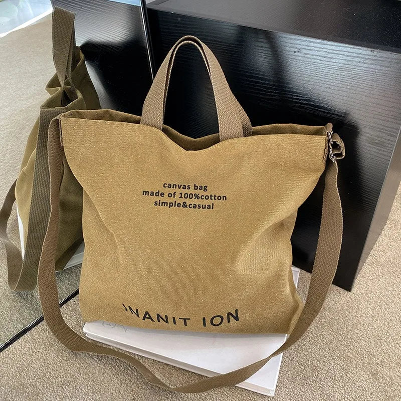 Washed Canvas Messenger Bag