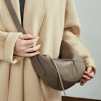Half Moon Leather Hobo Bag