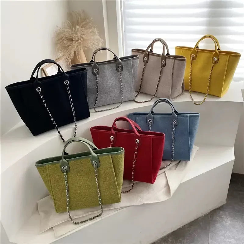Chain Strap Shoulder Tote Bag