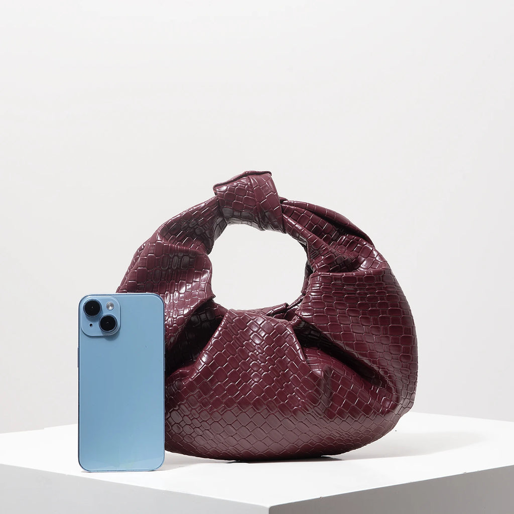 Knotted Pleated Evening Clutch