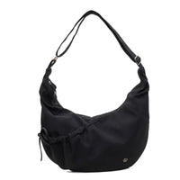 Crinkled Nylon Hobo Bag