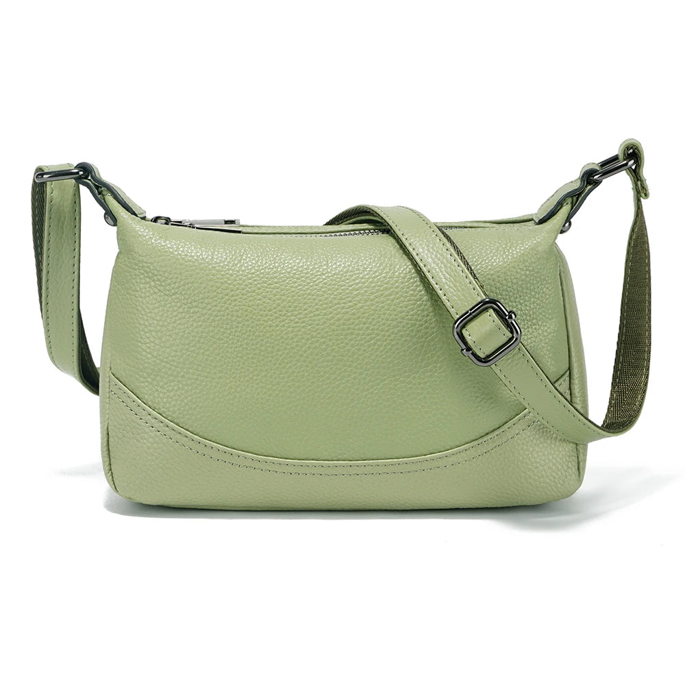 Soft Cowhide Double Zip Hobo