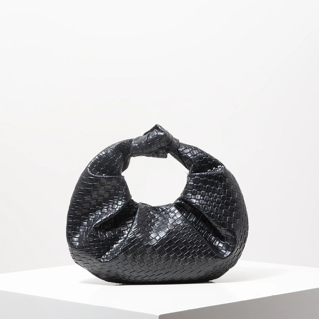 Knotted Pleated Evening Clutch