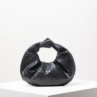 Knotted Pleated Evening Clutch