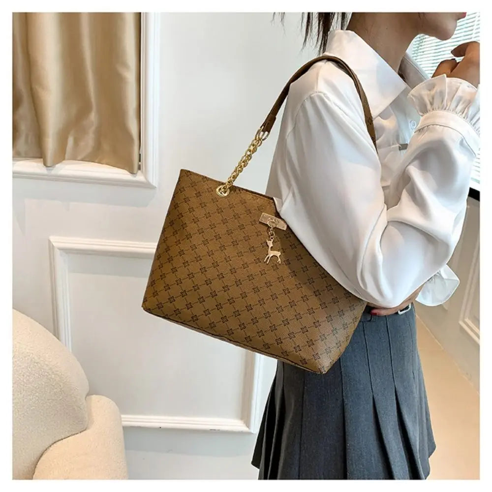 Printed Large Shopper Tote Bag