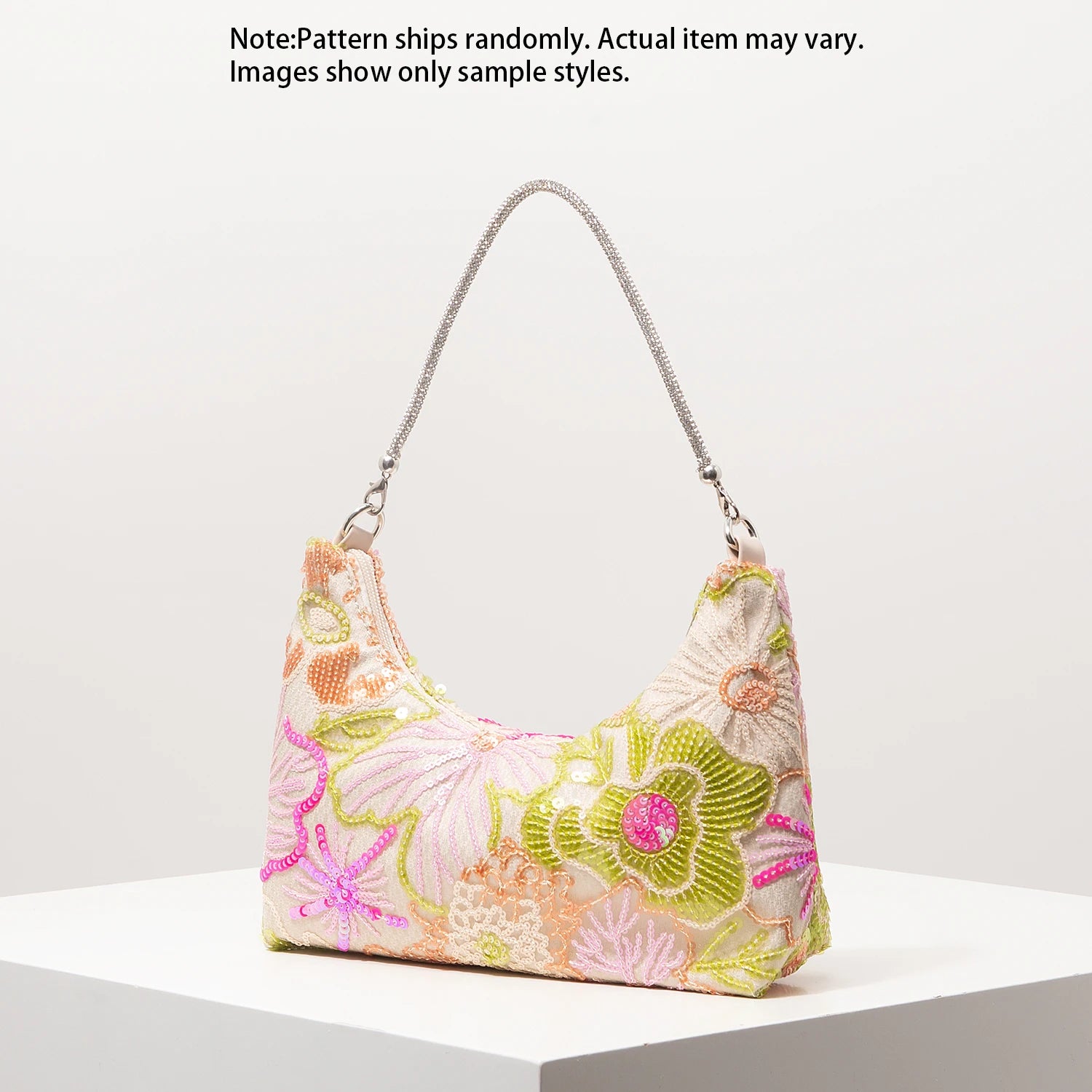 Floral Sequin Embroidered Evening Bag
