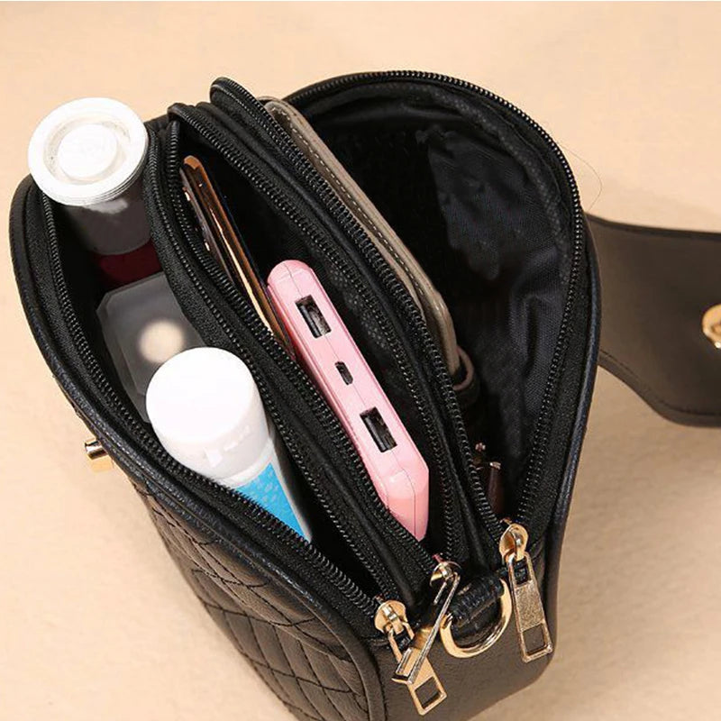 Quilted Oval Crossbody Bag