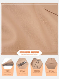 Large Genuine Leather Hobo Tote